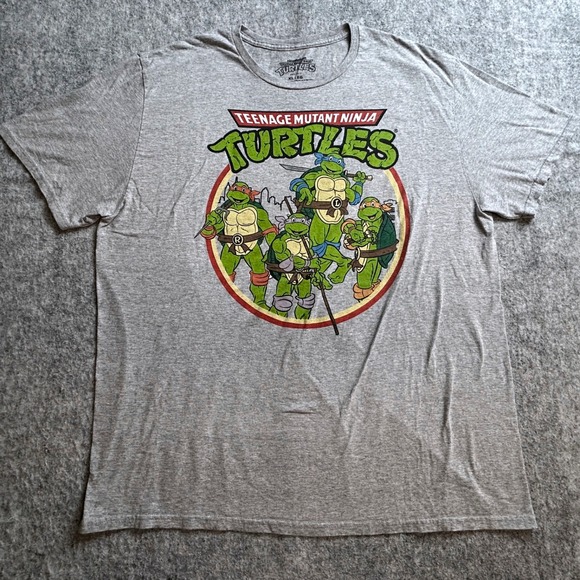 Nickelodeon Teenage Mutant Ninja Turtles Men's XL Gray Graphic T-Shirt TMNT Tee - Picture 1 of 7